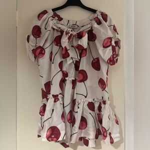 Moschino White Cherry Print Top Tunic